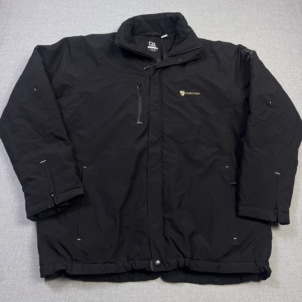 Cutter & Buck WeatherTec Sanders Jacket Mens XL Black Insulated Water-Resistant